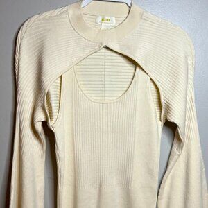 MAEVE COURTNEY TWOFER PULLOVER in Ivory Size M